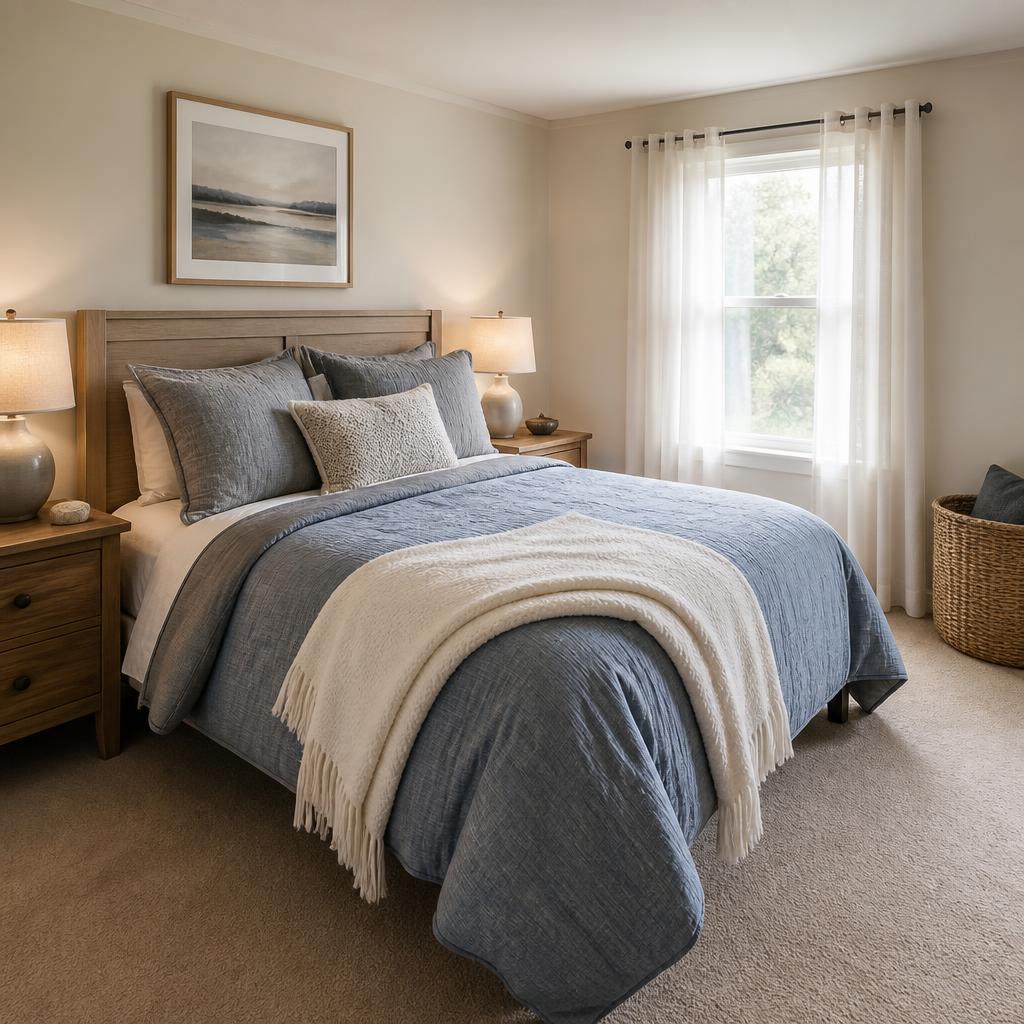 Two-bed furnished bedroom